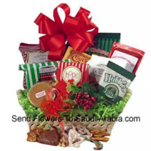 Celebrate Father's Day with a gift that boasts good taste! This natural basket is packed full of delicious time-honored treats. We've included peanuts, fudge, pretzels, cheddar biscuits, cookies, snack mix, peanut brittle, sprinkled pretzels, popcorn and chocolate filled peppermints. (Please Note That We Reserve The Right To Substitute Any Product With A Suitable Product Of Equal Value In Case Of Non-Availability Of A Certain Product)